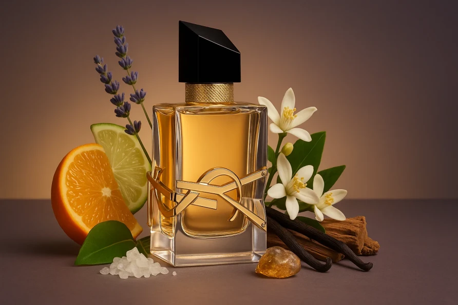 عطر لیبر ایو سن لورن همراه نت های موجود در عطر