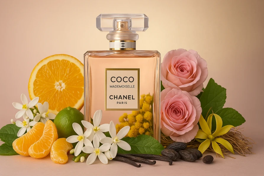 عطر کوکو مادمازل همراه نت های موجود در عطر